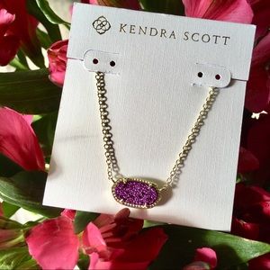 Kendra Scott Gold Elisa Amethyst Drusy NWT